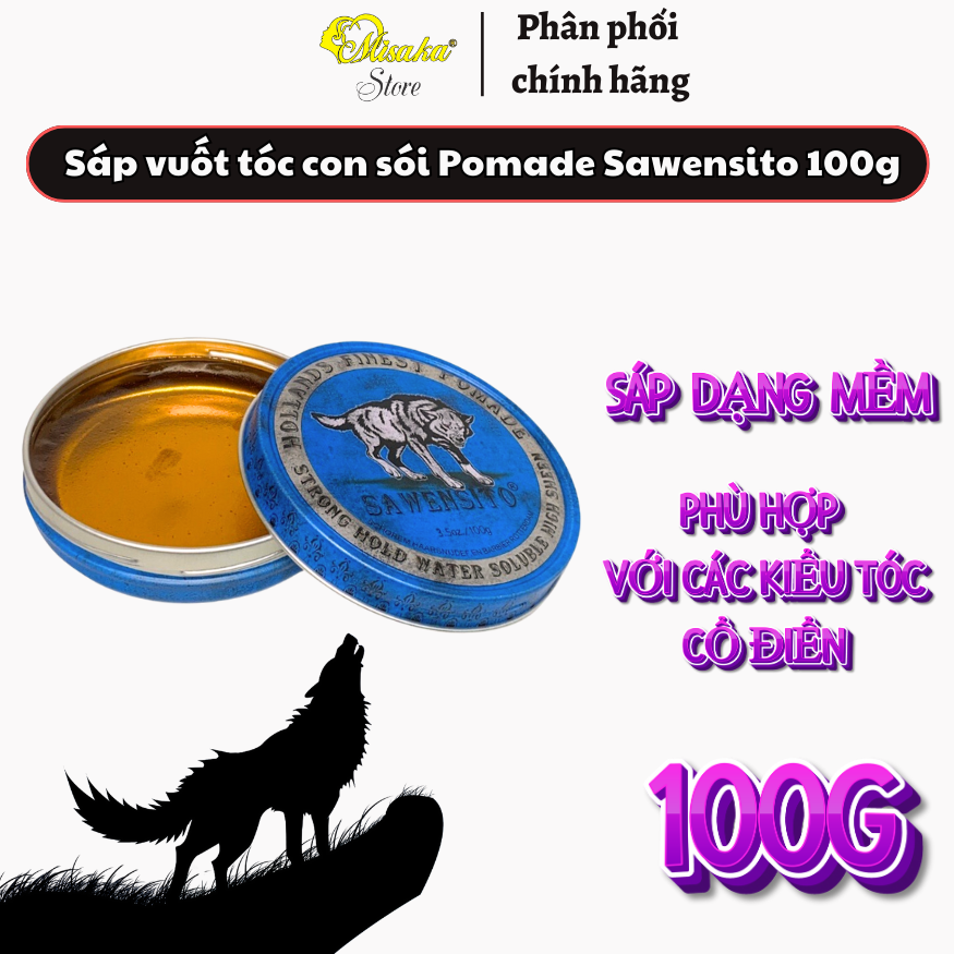 Sáp WAX vuốt tóc con sói Pomade Sawensito - 100g