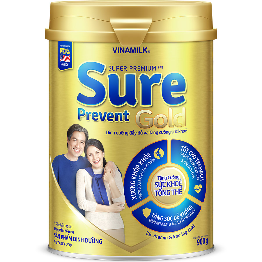 Sữa bột Vinamilk Sure Prevent gold 900g ( Dinh duong cho nguoi lon tuoi )