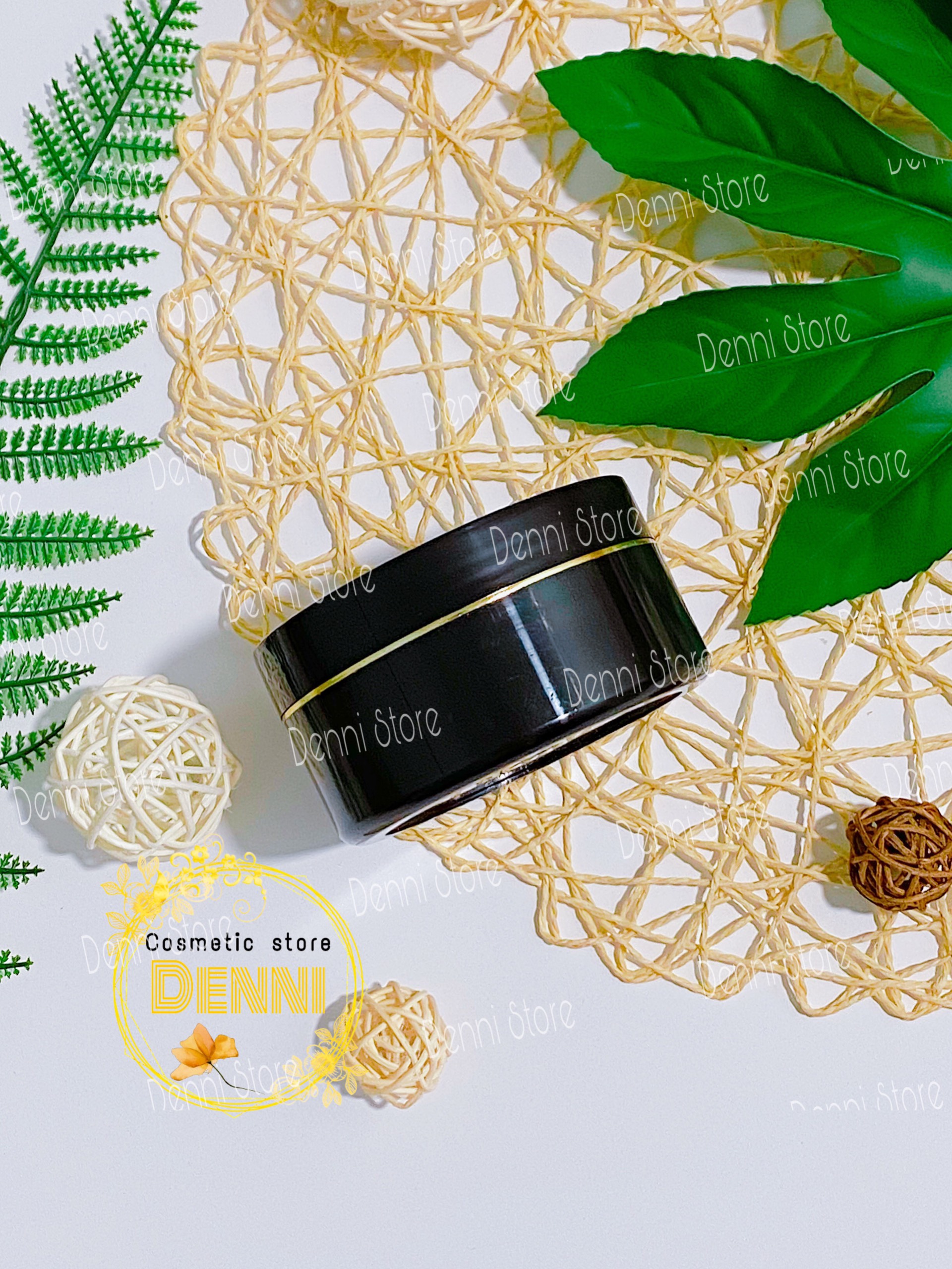 Hủ đựng kem 200g có độn đáy màu đen