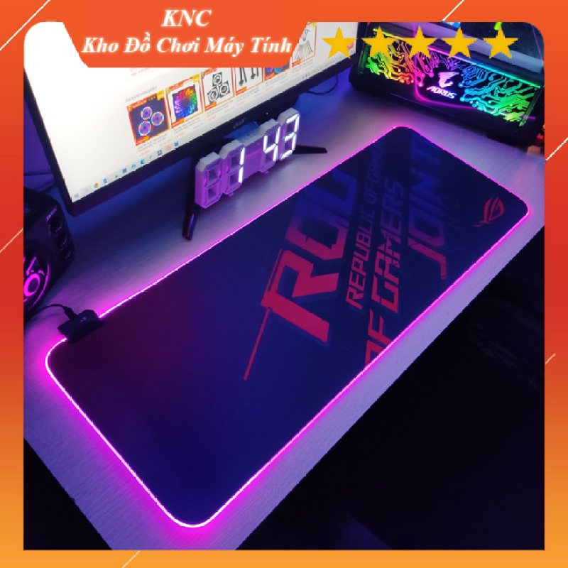 Bảng giá Mouse Pad, bàn di chuột tích hợp Led RGB ROG sáng viền, kích thước 80cm x 30cm dày 4mm Phong Vũ