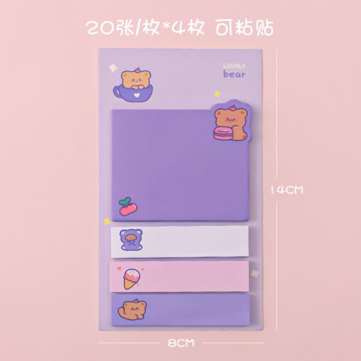Giấy Note Ghi Chú Sticky Note 4 Màu 80 Tờ H172