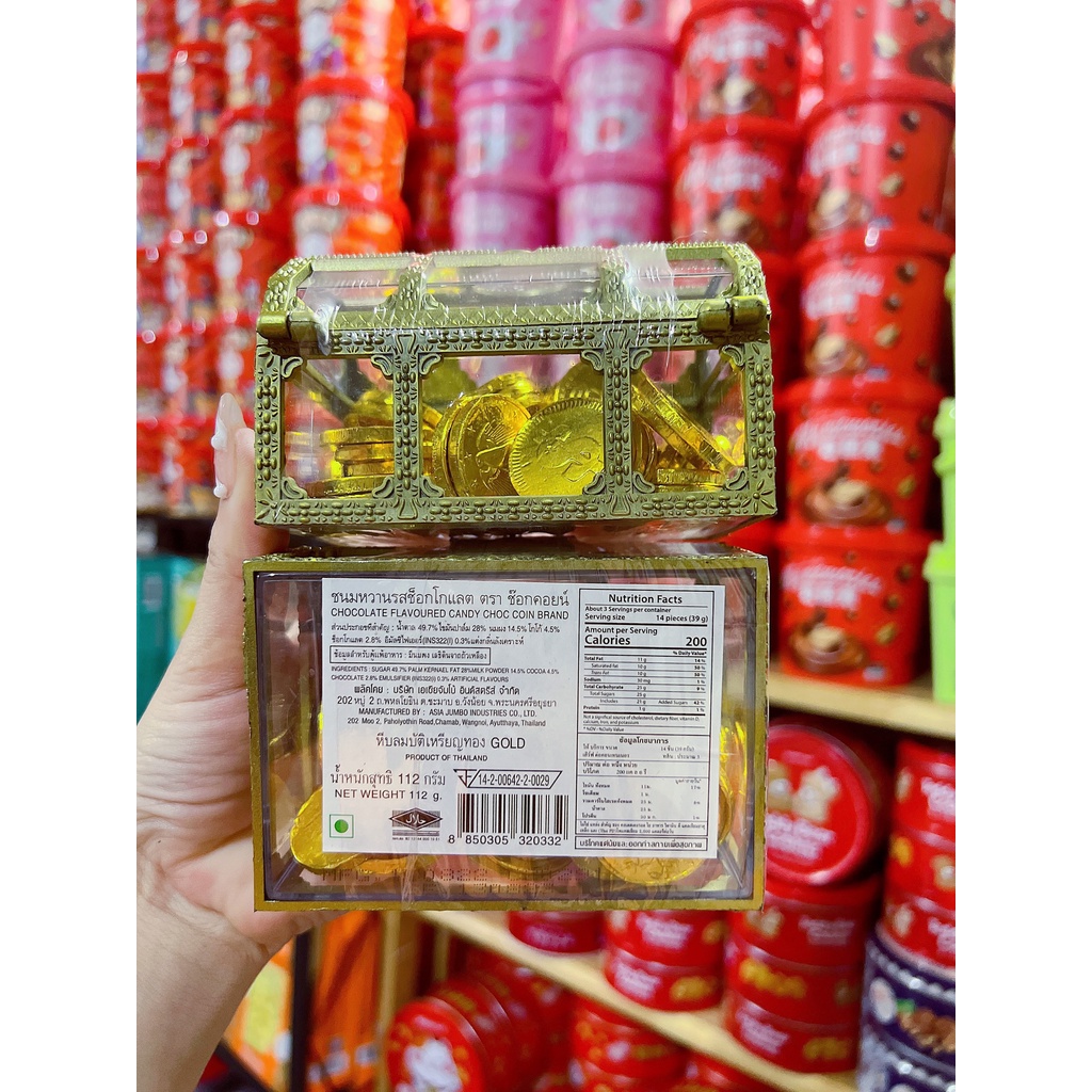 Rương vàng kẹo socola đồng tiền