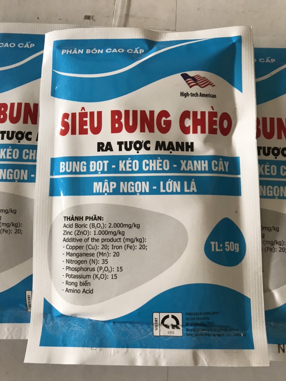 Phân bón lá cao cấp SIÊU BUNG CHÈO - Gói 50g