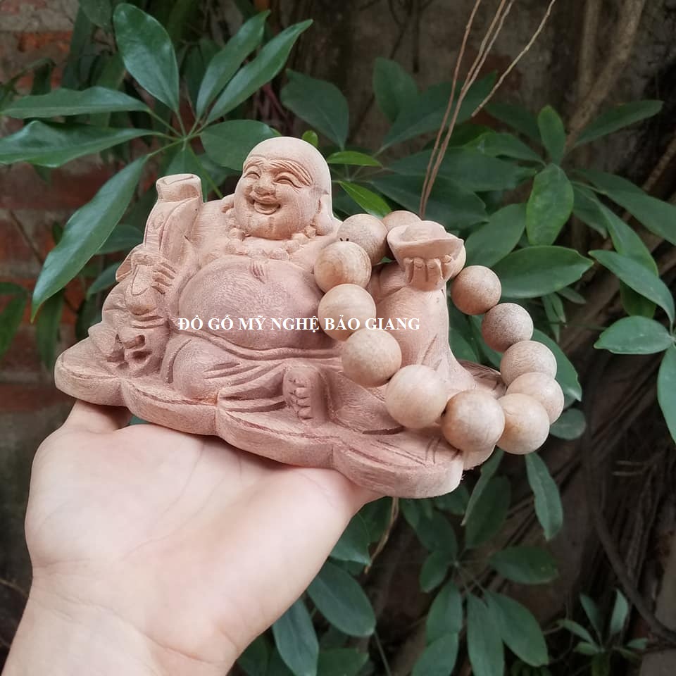 Tượng phật di lặc gỗ ngọc am để mộc thơm