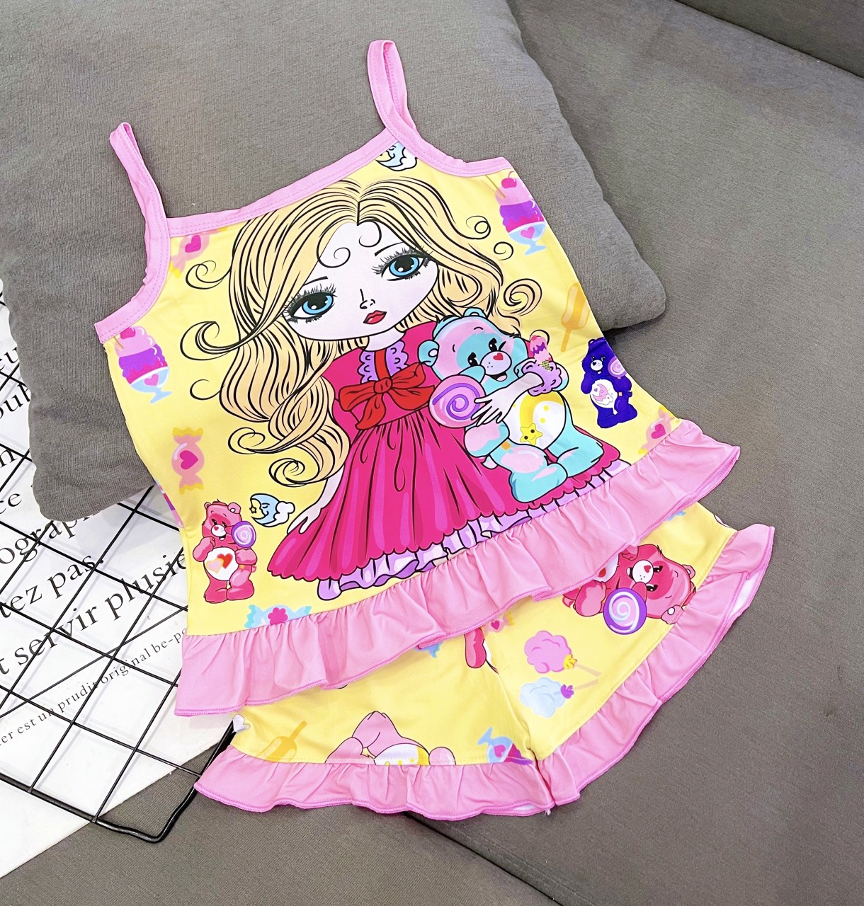 (12-22kg) Áo dây thun lạnh 3D gái (AD001)