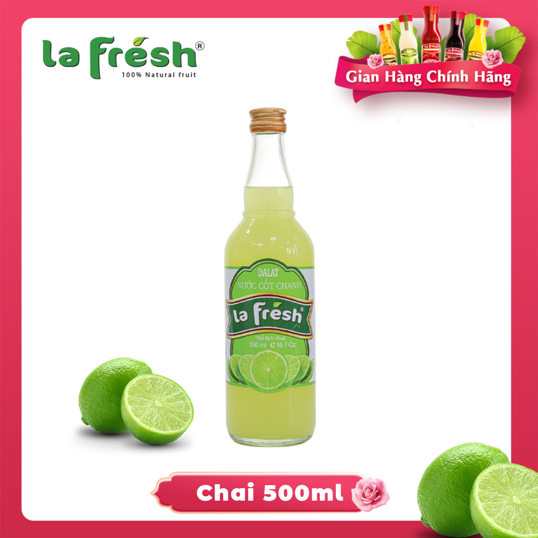 [HCM]Nước Cốt Chanh Vắt Không Đường Lafresh Đà Lạt 500ml