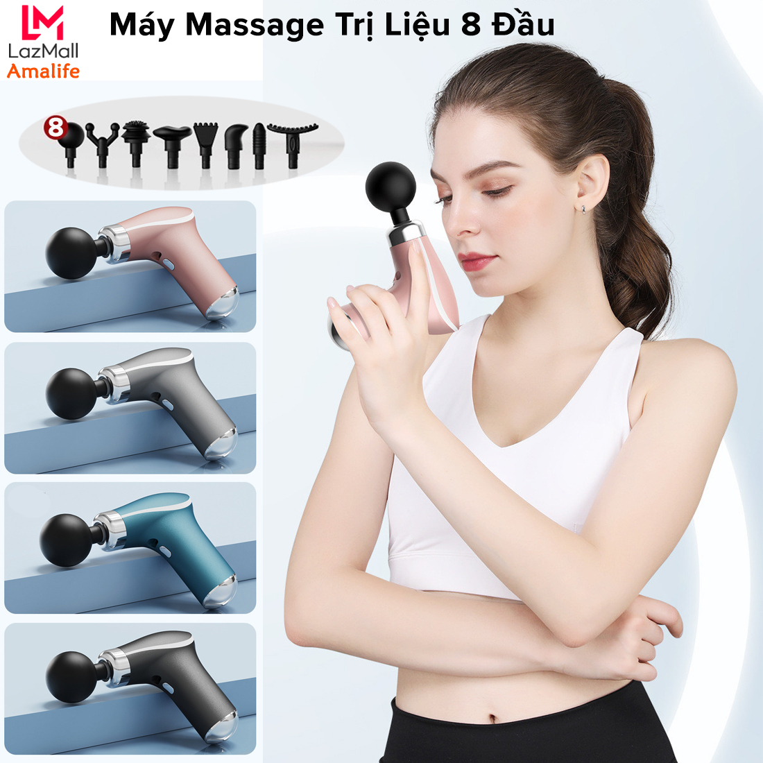 Máy Massage Trị Liệu 8 Đầu Compact Power KH 325 3 Chế Độ Cộng Hưởng Tập