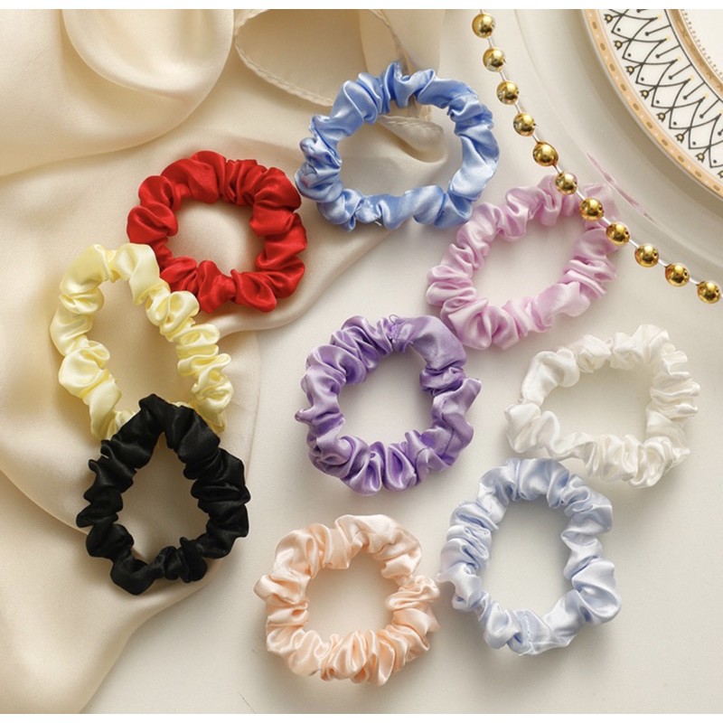 [Mã FATOP hoàn 10K đơn bất kỳ] Buộc tóc scrunchies vòng lụa cao cấp