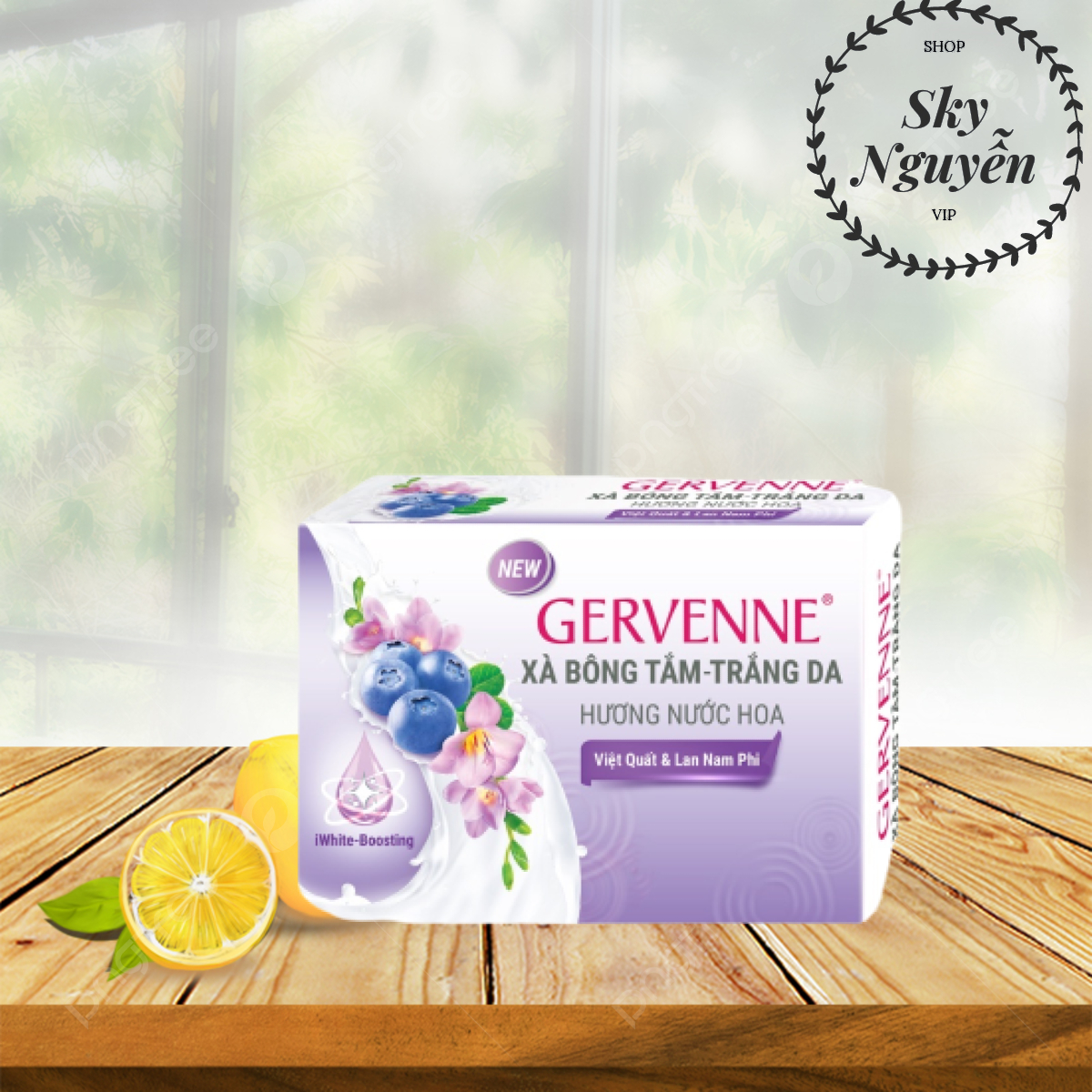 Hàng Khuyến Mãi Xà bông tắm trắng da hương nước hoa Gervenne 90g