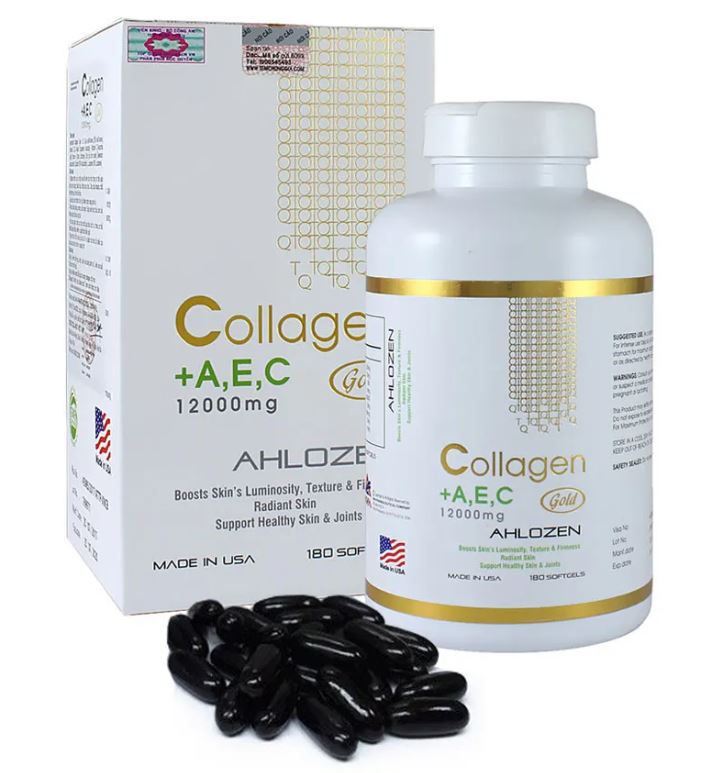 [Hàng chính hãng] Collagen AEC Gold 12000mg Của Mỹ - Giúp làn da căng mịn, trắng sáng -Hộp 180 Viên - ACE gold 12000
