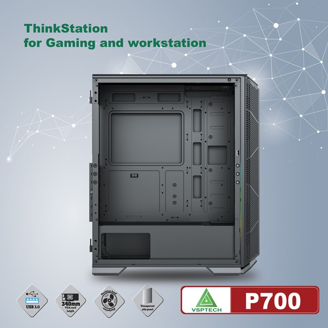 Vỏ Case Máy Tính VSP P700 ThinkStation Chuẩn Full ATX (Không bao gồm Fan)