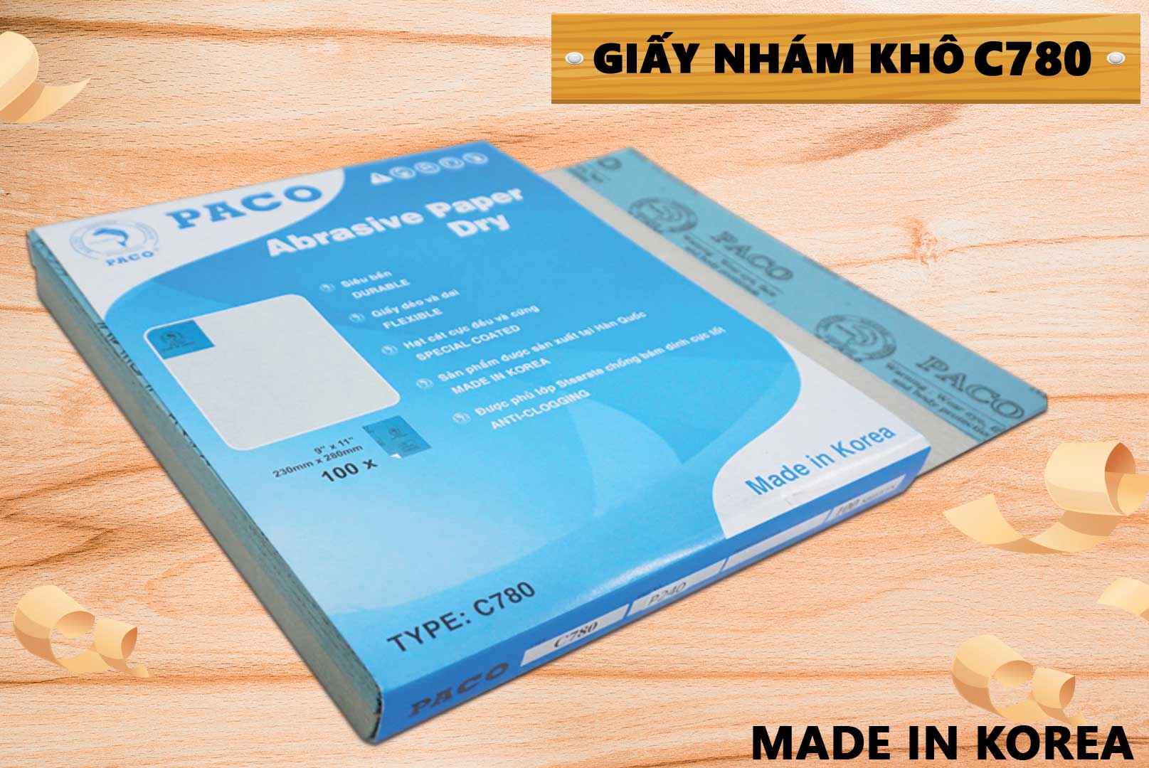 Combo 10 tờ Giấy nhám PACO C780