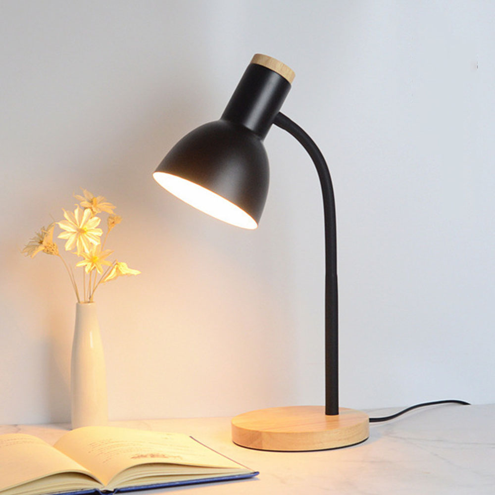 Đèn Để Bàn Học Chống Cận Đế Gỗ Bóng Led