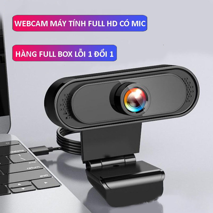 【Vận chuyển 24 giờ】Webcam máy tính có mic full hd 1080p full box siêu nét dùng cho pc laptop Webcam máy tính full HD 1080p cực nét có Mic dùng cho máy tính