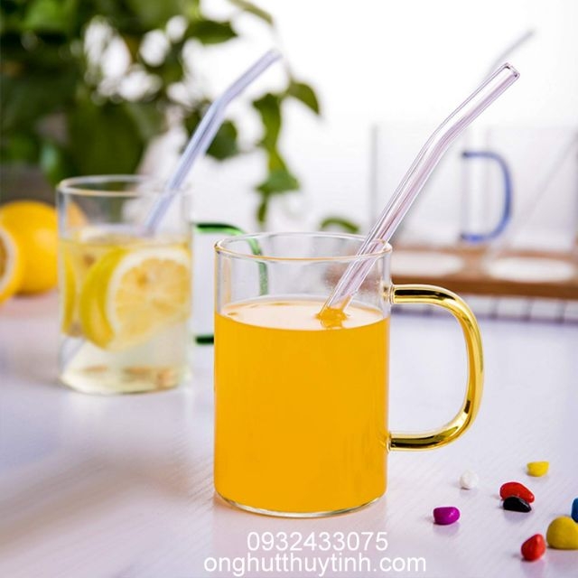 Ống hút thủy tinh 25cm đủ màu đường kính 8mm dùng trong quán cafe,nhà hàng,dùng cá nhân thủy tinh borosilicat