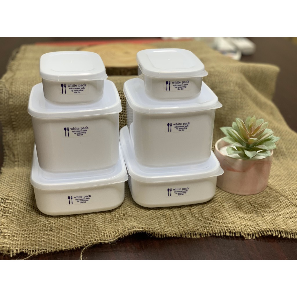 [HCM]Set 2 hộp nhựa đựng thực phẩm White pack 280ml