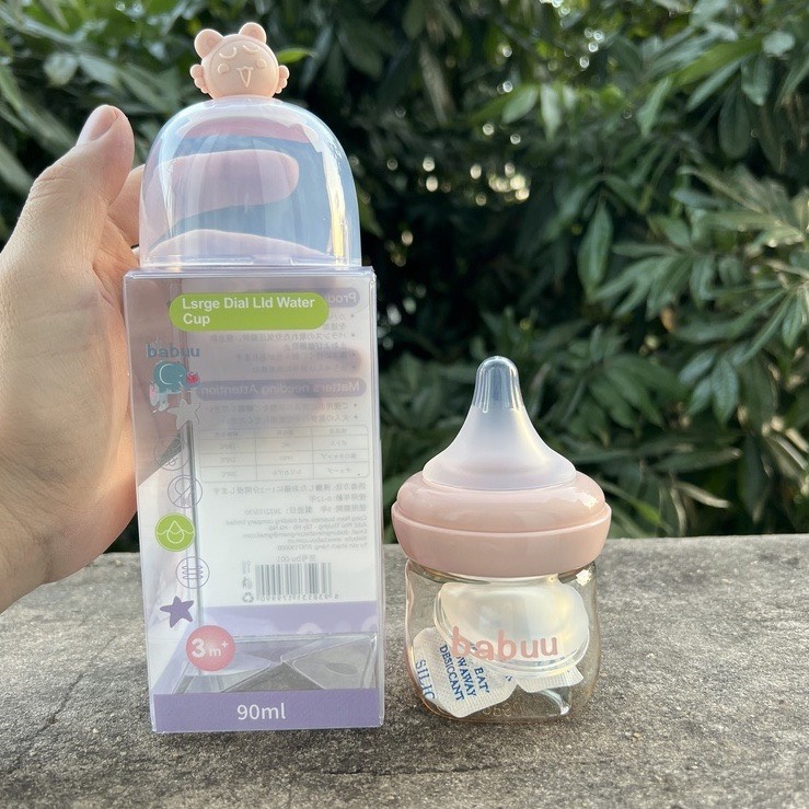 Bình sữa cổ rộng Babuu 90ml/120ml cho bé sơ sinh