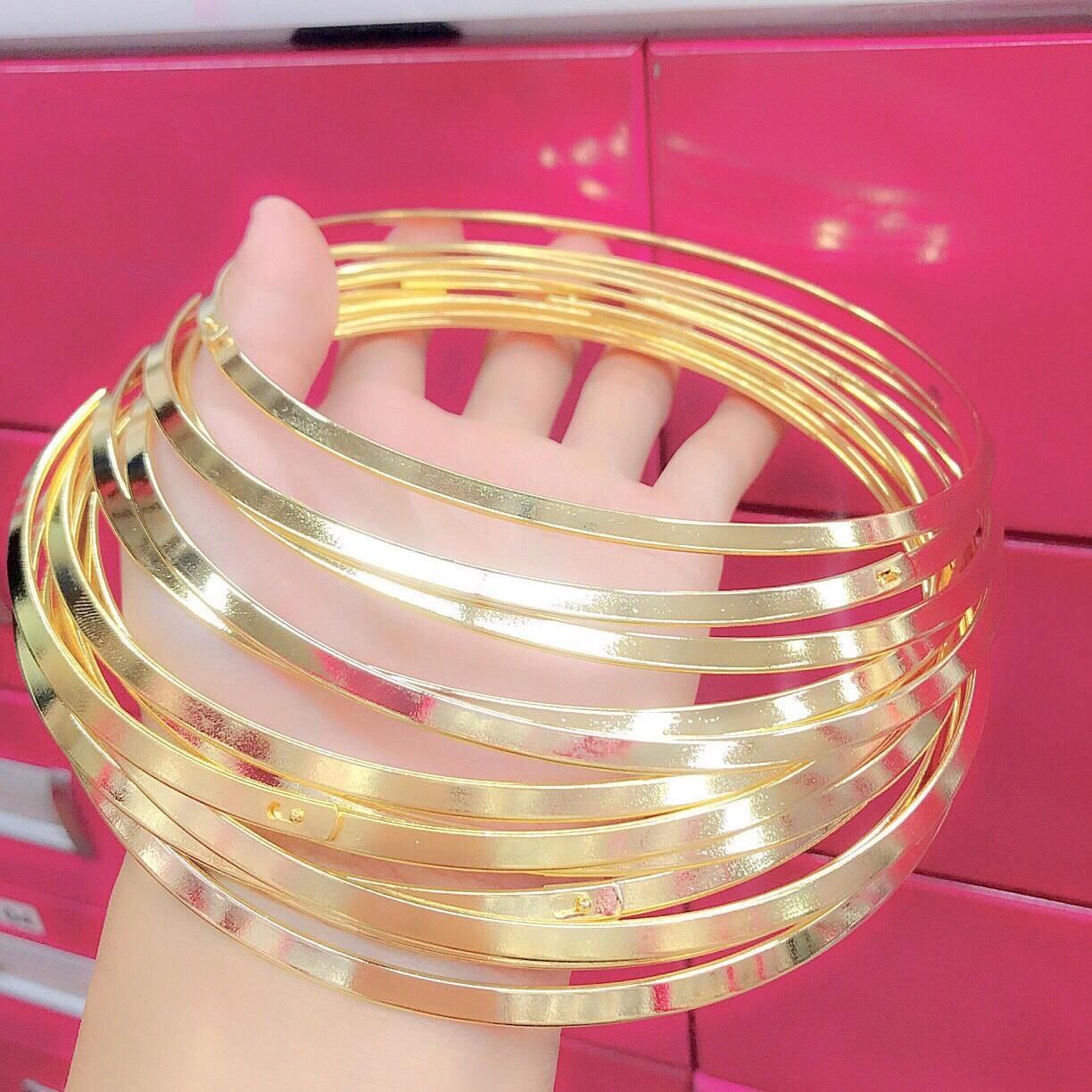 [RẺ VÔ ĐỊCH] Vòng cổ nữ đẹp, kiềng cổ mạ vàng thật cao cấp dạng trơn dẹt bản lớn vàng thiết kế tinh tế đơn giản nhẹ nhàng Trang sức Gadoshop VK26091921 - dùng đi tiệc cực kì sang chảnh