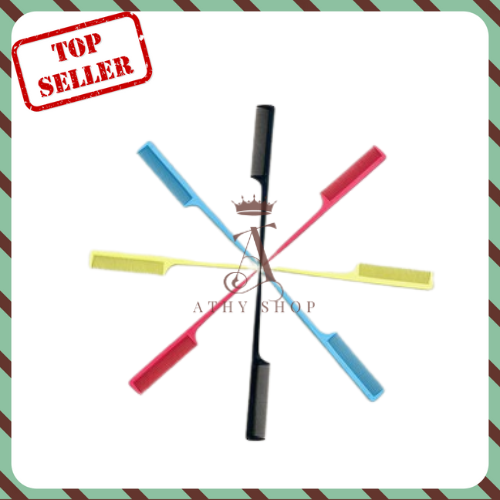 LƯỢC NHỰA TẠO KIỂU TÓC TAY CẦM CÓ ĐẦU NHỌN dụng cụ tạo kiểu tóc lược tạo mẫu tóc chuyên dụng đồ nghề thợ cắt hớt tóc lược nhỏ gọn mini có thanh rẽ tóc hàng tốt xịn cao cấp chất lượng giá rẻ ATHY SHOP