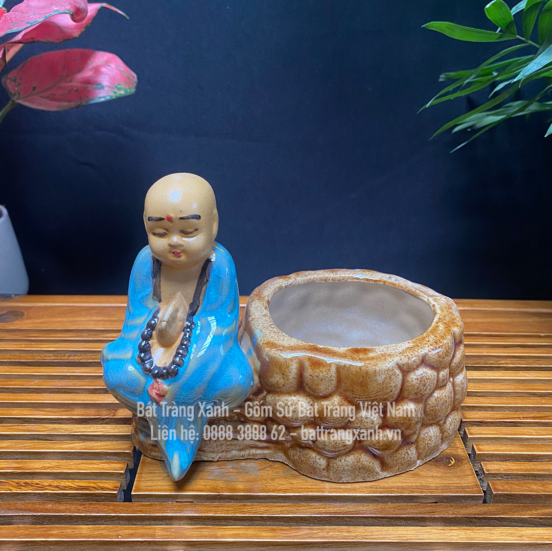 Mini ceramic artificial Tillandsia pot flower bonsai desktop plant growing bonsai-mini potted figurine