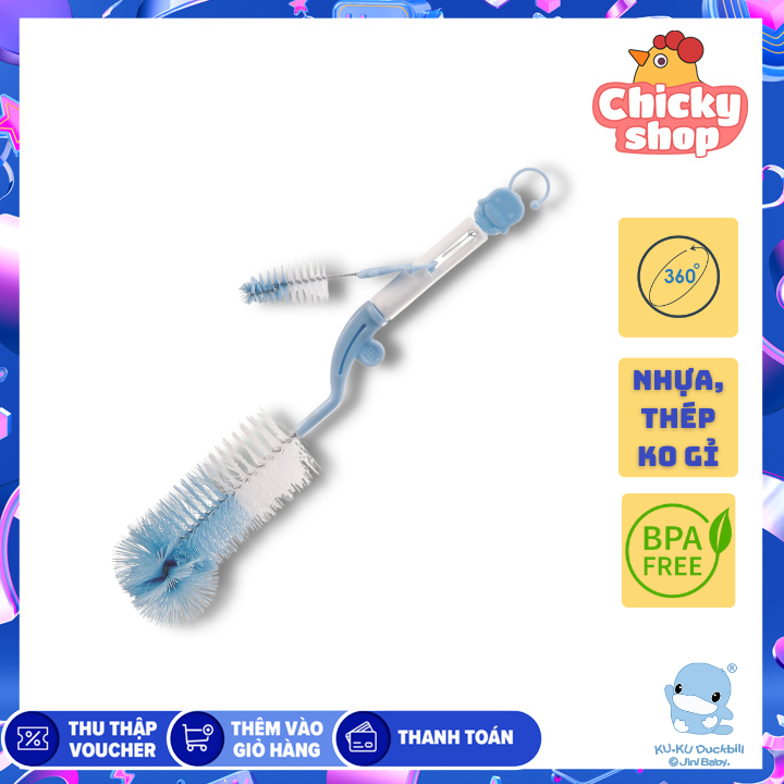 Cọ Rửa Bình Sữa Núm Ti 360 Độ KUKU KU5357