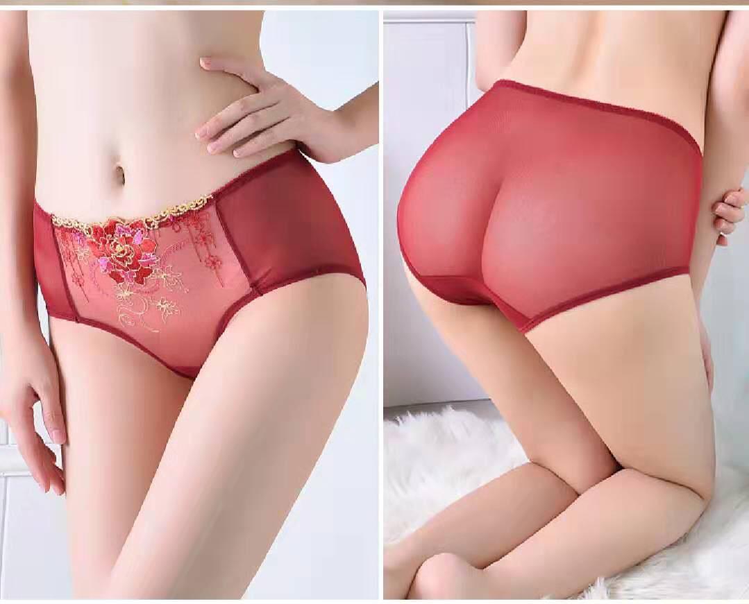 Combo 5 quần lót satin thêu hoa-NLS89