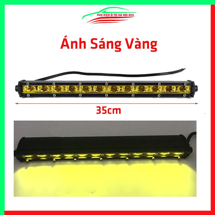Đèn pha led ô tô 12 bóng dài 35cm ánh sáng vàng / trắng, đèn trợ sáng oto 12V - 32V công suất 36W chống nước tốt