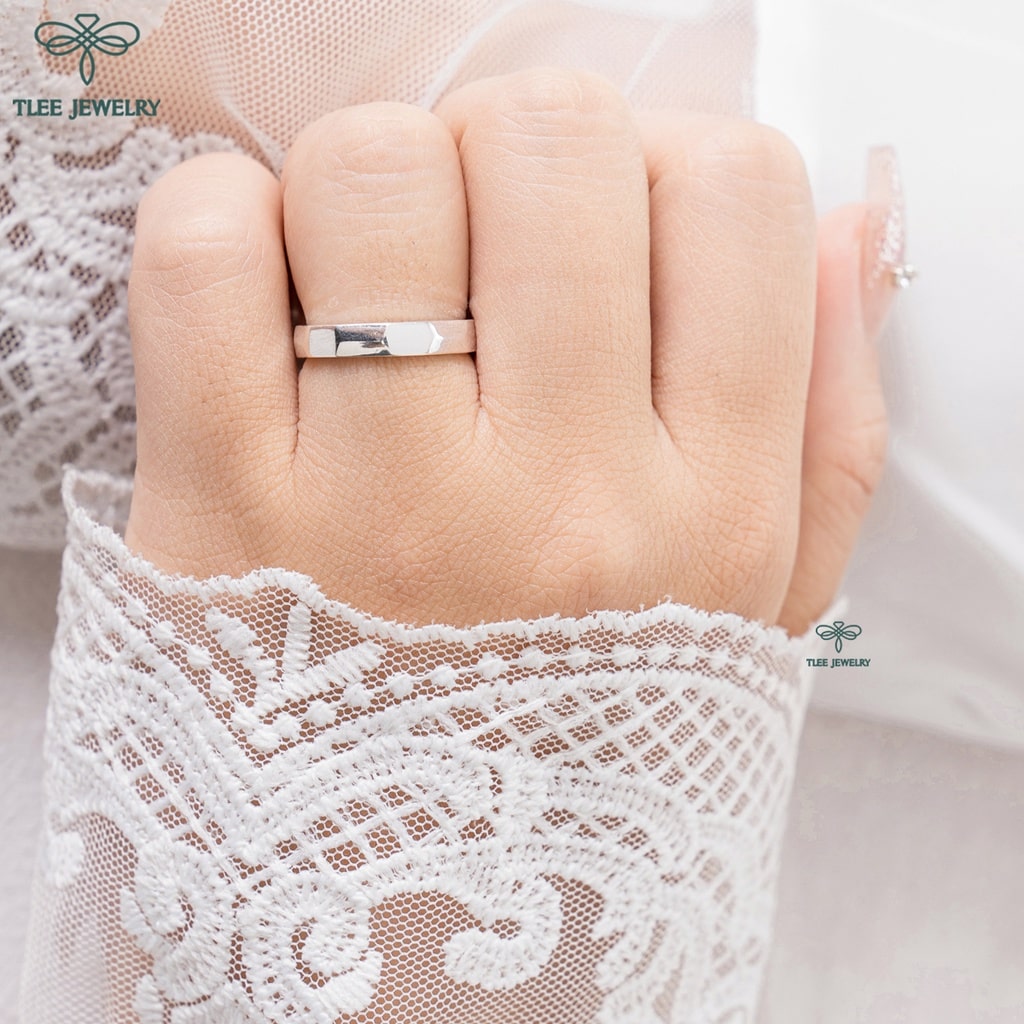 Nhẫn bạc TLEE đa giác dày dặn basic TleeJewelry A0276