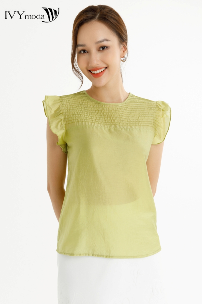 Áo lụa tay cánh tiên IVY moda MS 16M7767