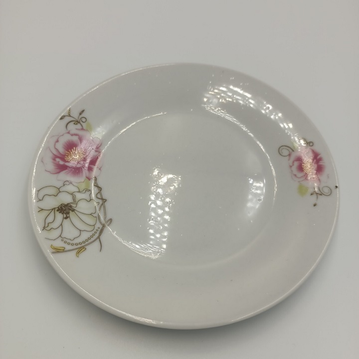 Đĩa sứ hoa đỏ bát tràng đường kính 18 cm