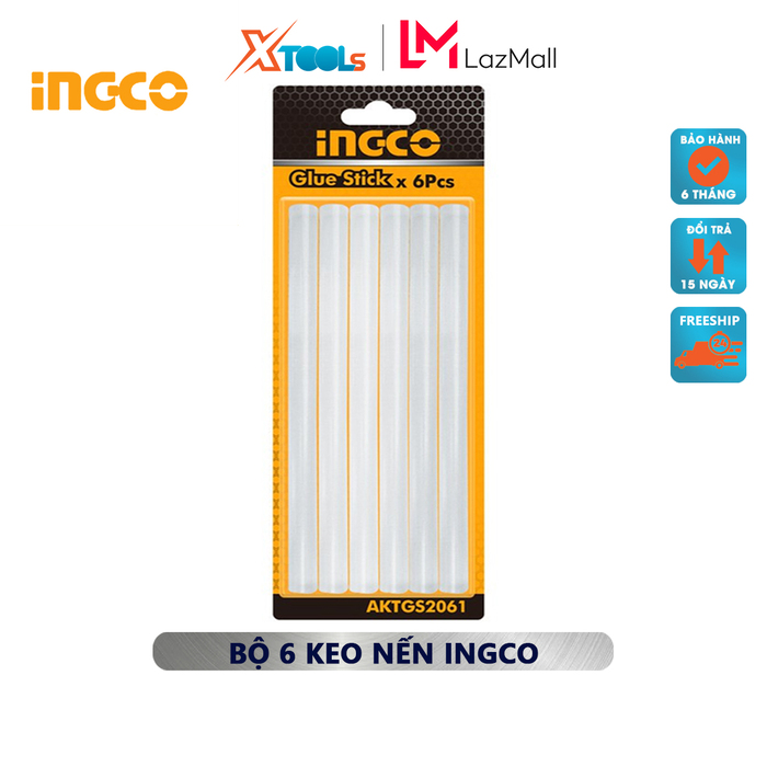 Glue candle ingco AKTGS2061 | glue plastic welding include 6 glue bar, tube length 20cm, tube diameter 11,2mm mounting the electronic components, plastic, đồ cloth [XTools] [xsafe]