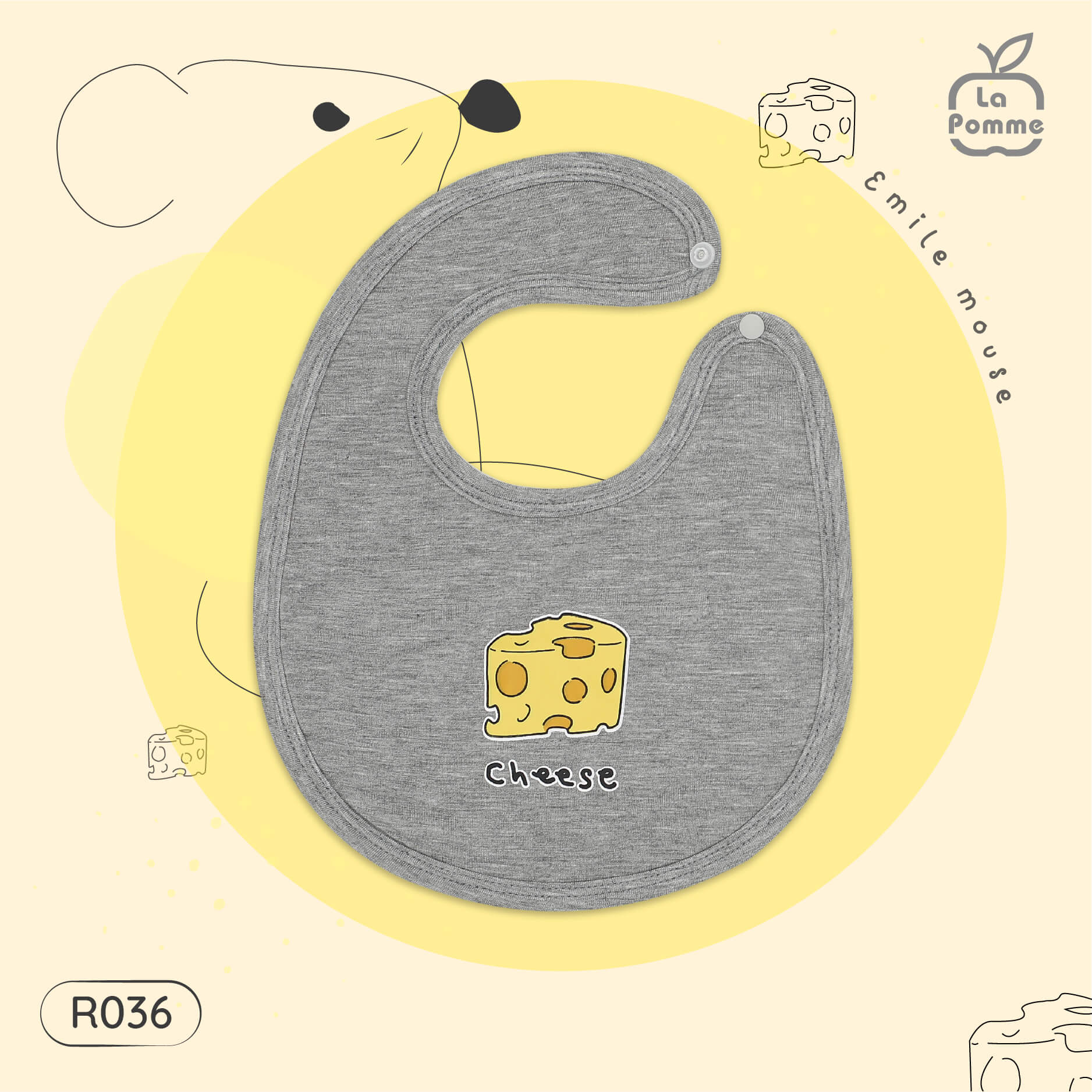R036 Yếm cổ tròn La Pomme - Cheese