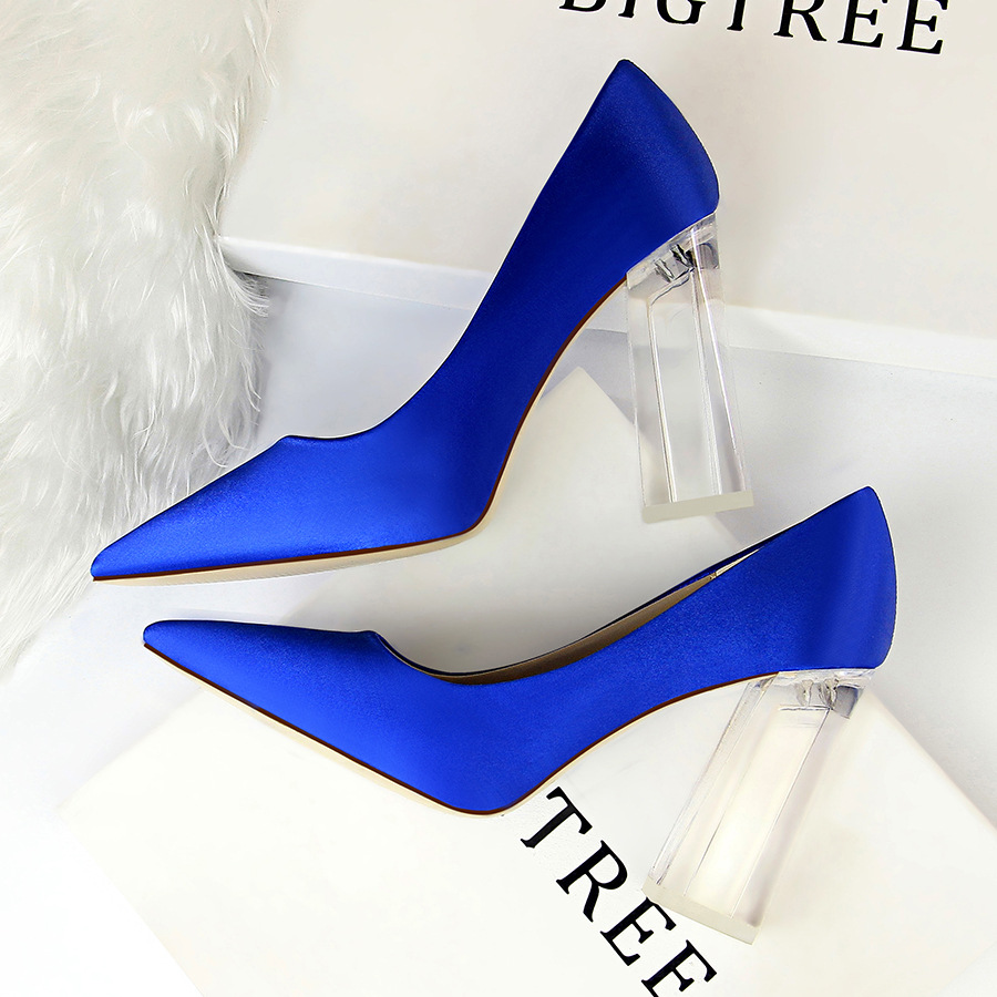 2993-1 high heels Bigtree Đế square transparent