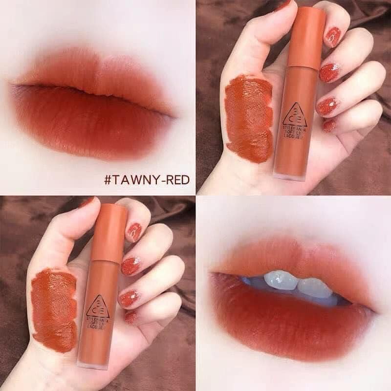 Son kem 3ce Soft Lip Lacquer Change Mode Shawty Perk Up Tawny Red Null Set - Bebeau