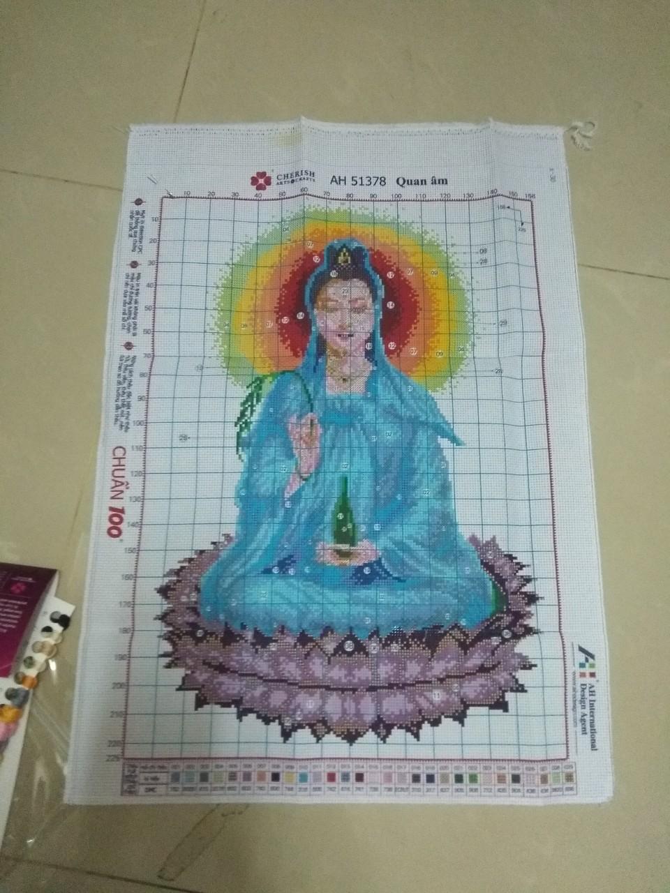 [HCM]Tranh thêu quan âm 51378 ( kt 40*53cm)