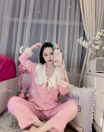 [HCM]ĐỒ BỘ LỤA TIN CỔ BÁNH BÈO PHỐI NƠ  CAO CẤP