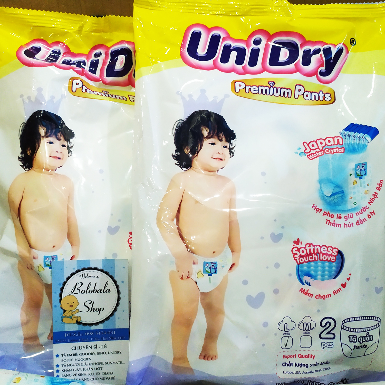 [HCM]Set 2 miếng Tã Quần UniDry Premium cao cấp M/L hàng mẫu dùng thử
