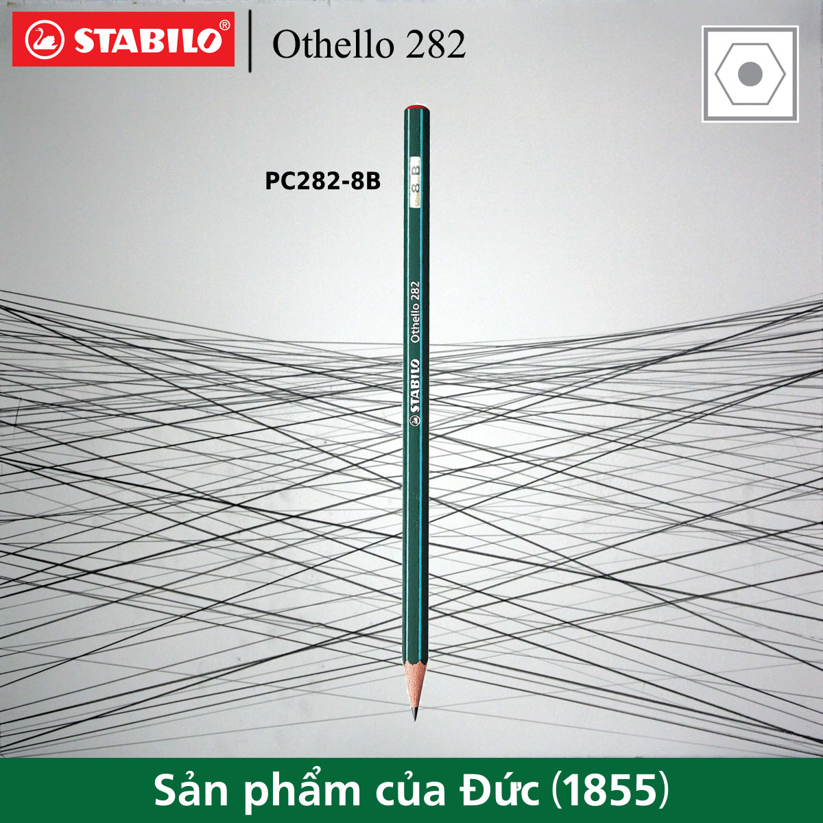 Bút chì gỗ STABILO Othello 282 (sọc xanh trắng)