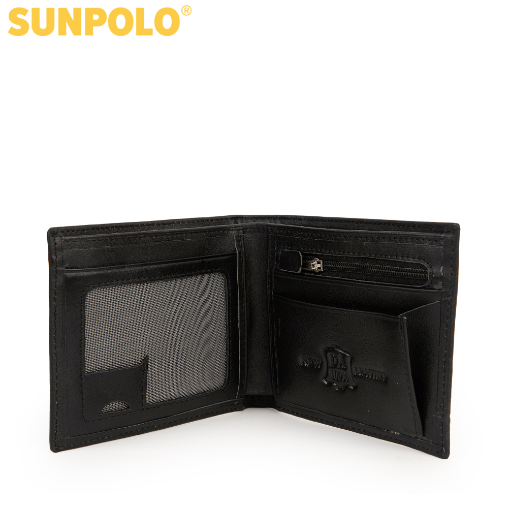 Ví nam ngang da bò SUNPOLO WSCT13 (Đen, Nâu)