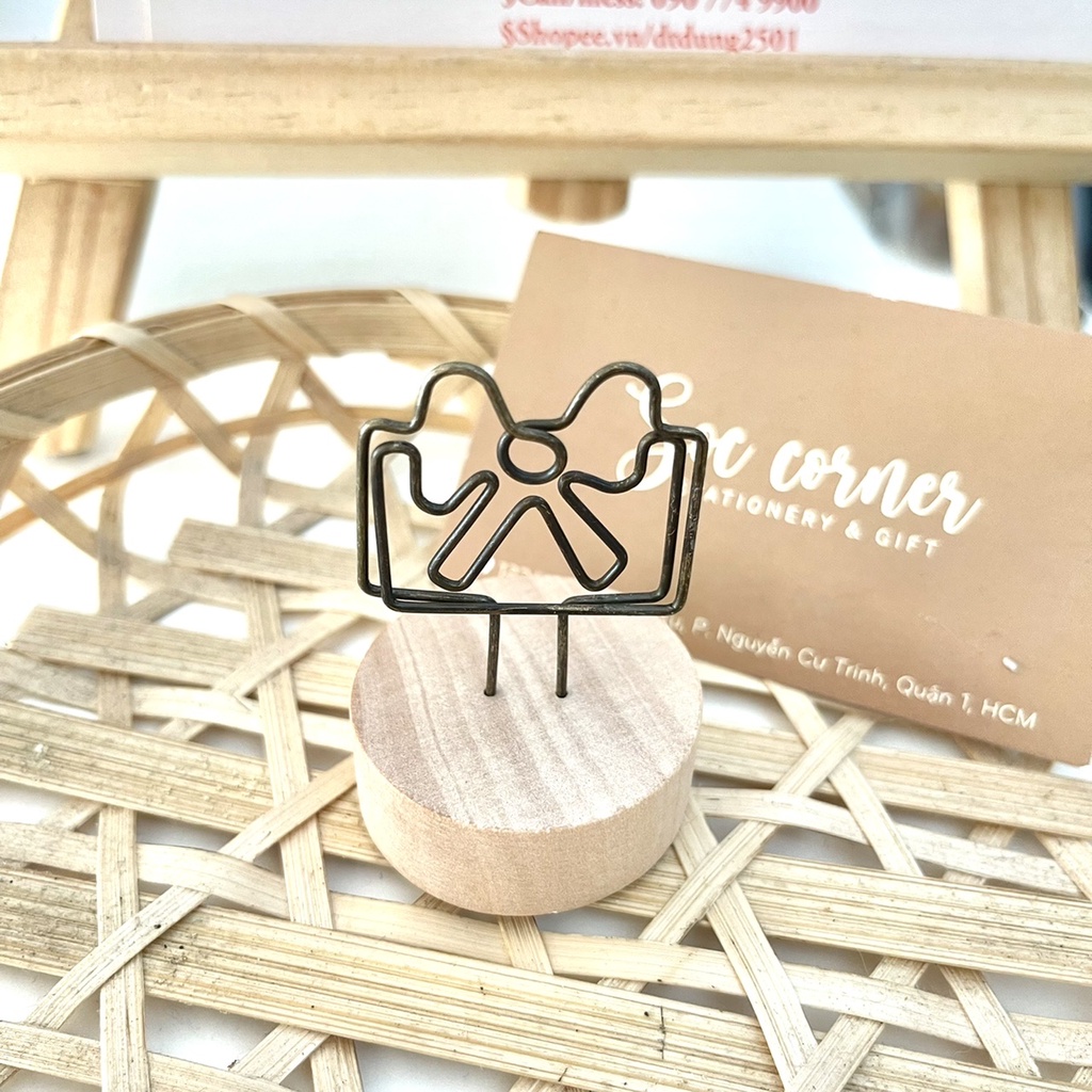 Gỗ để bàn gài / kẹp Giấy/ Hình/ Trang Retro