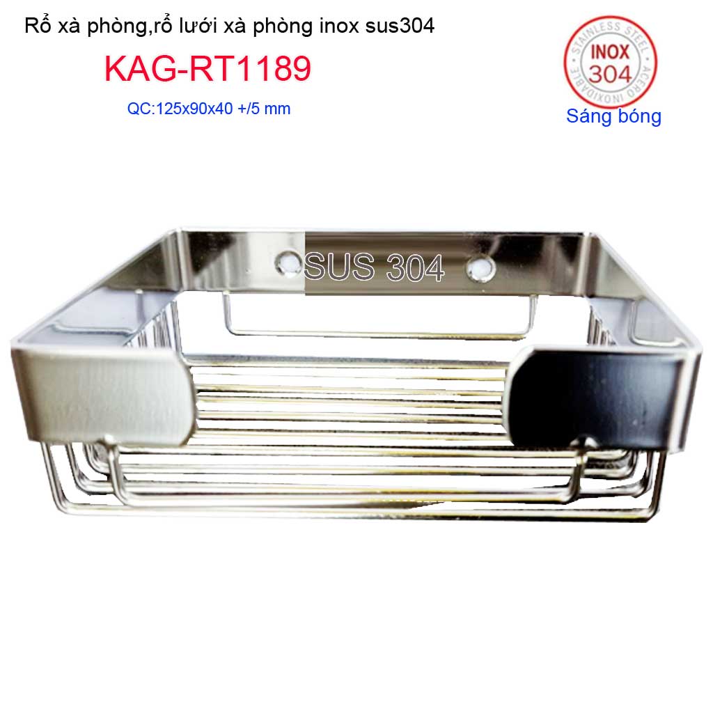 [HCM]Kệ xà bông cục Inox SUS304 Kệ đựng xà phòng Inox Roca KAG-RT1189