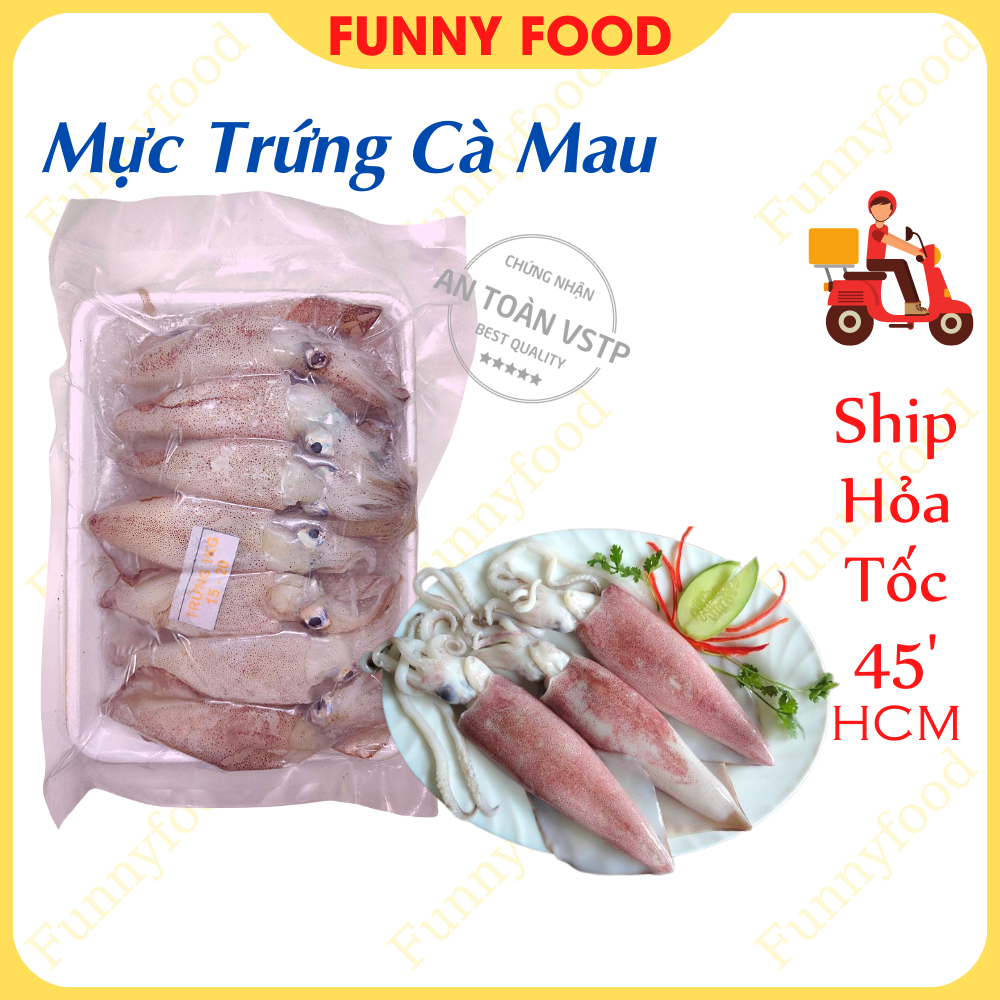 [ HOÀN TIỀN 10% ] Mực Trứng Tươi Size 20-25 con – Mực Ống Trứng Cà Mau – [Ship Hỏa Tốc HCM] – FunnyFood