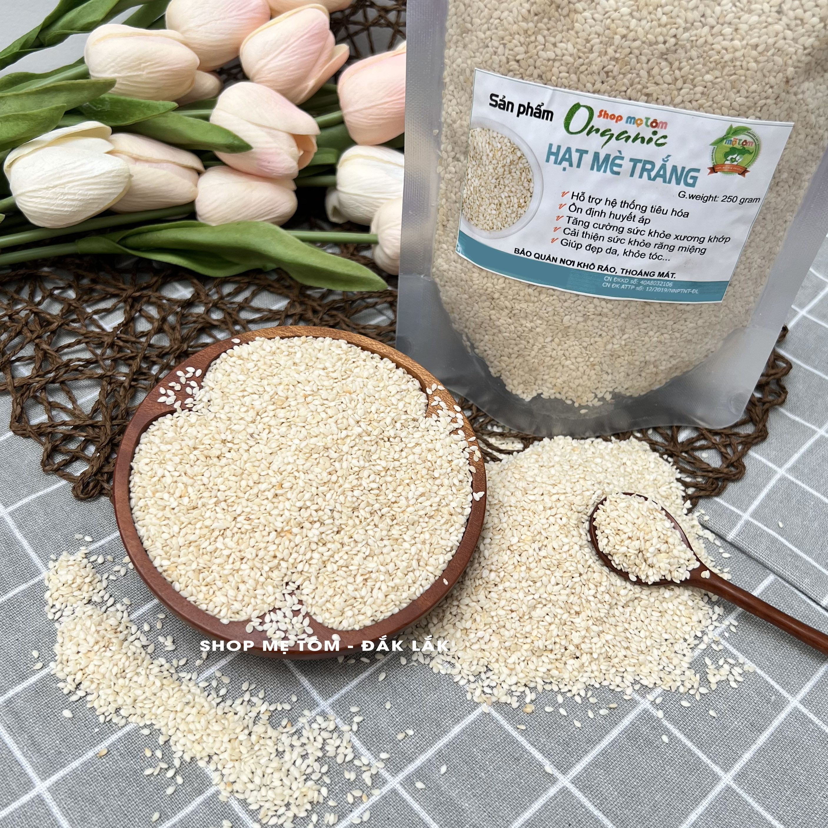 250GRAM HẠT MÈ TRẮNG QUÊ RANG HOẶC LÀM SỮA HẠT
