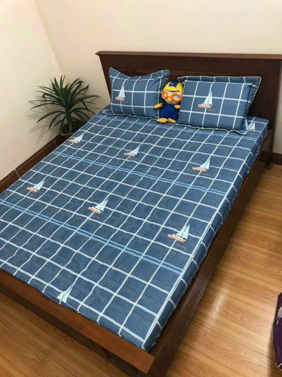 Bộ ga gối cotton Hàn Quốc