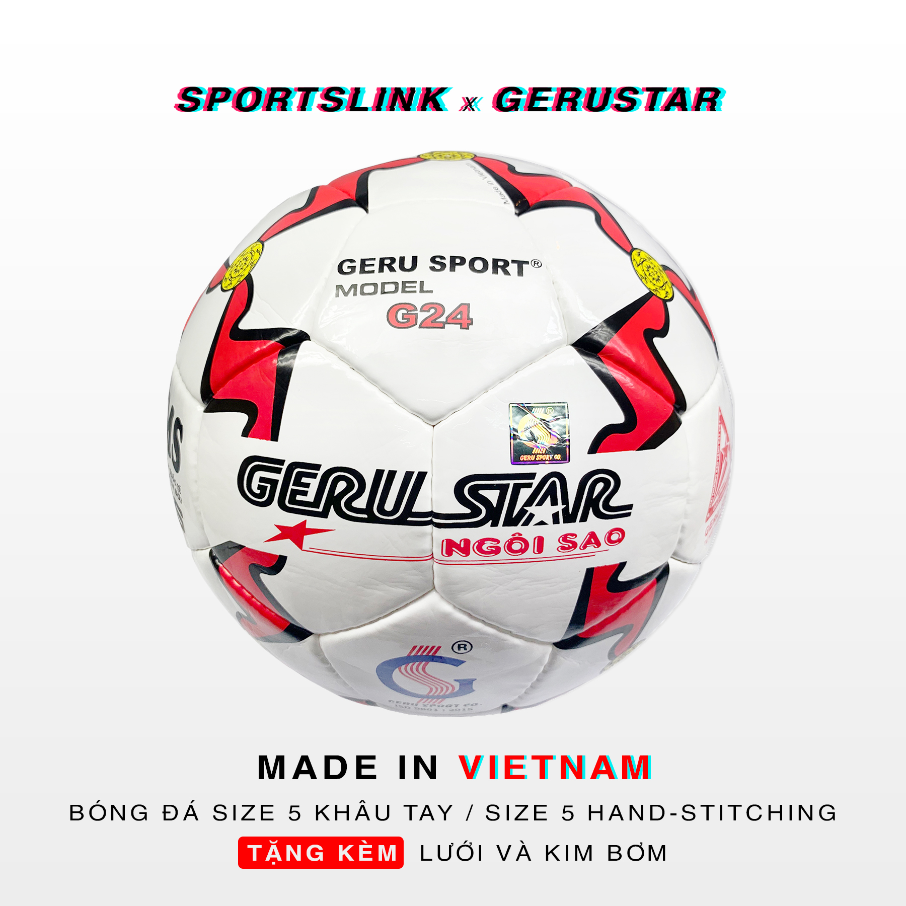 Bóng đá Gerustar Size 5 G24 (Đỏ)