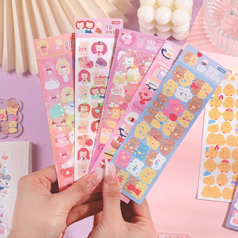 STICKER LẤP LÁNH HÌNH DÁN TRANG TRÍ TOPLOADER BLING BLING STICKERS 066