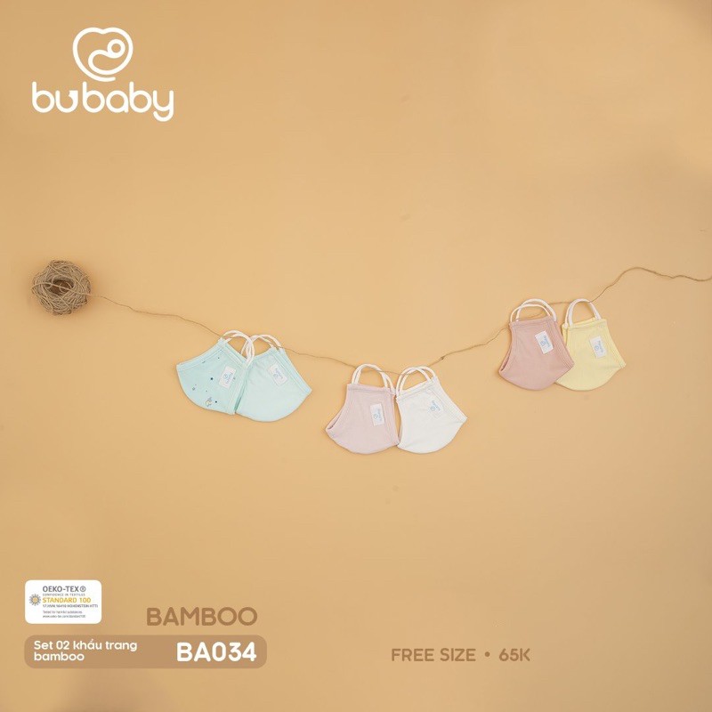 Set 2 khẩu trang sợi tre Bubaby