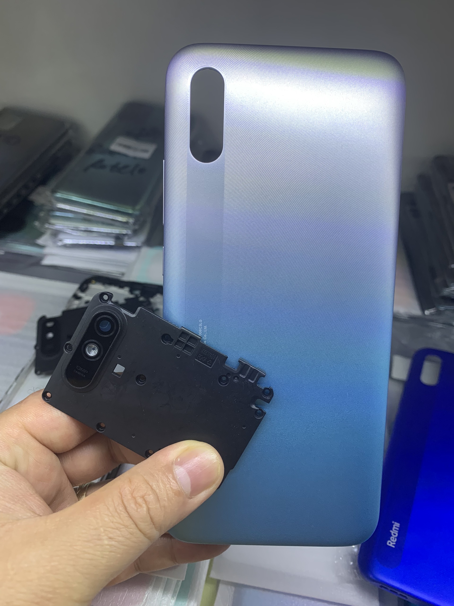Khung xương, lưng vỏ, kính camera zin redmi 9A