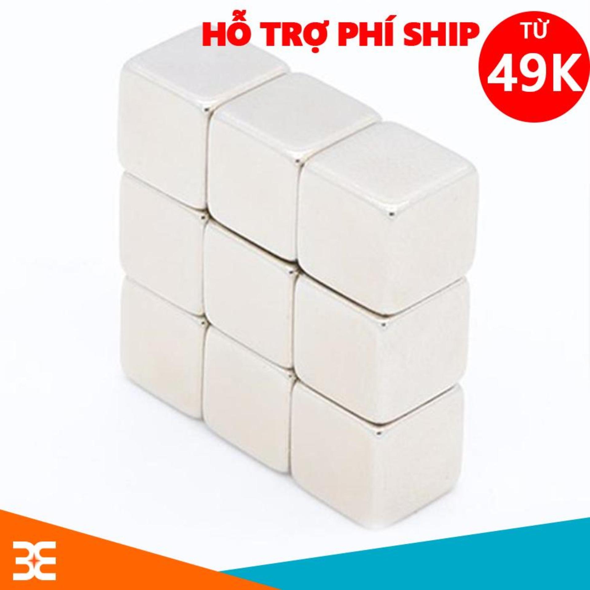 Bộ 10 Viên Nam Châm Đất Hiếm Vuông 4x4x4mm Siêu Từ Tính