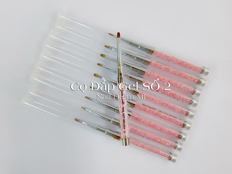 [HCM]Cọ đắp gel cán đá hồng số 2